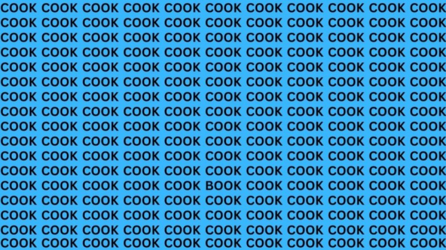 Brain Teaser: If You Have Sharp Eyes Find The Word Book Among Cook In 20 Secs