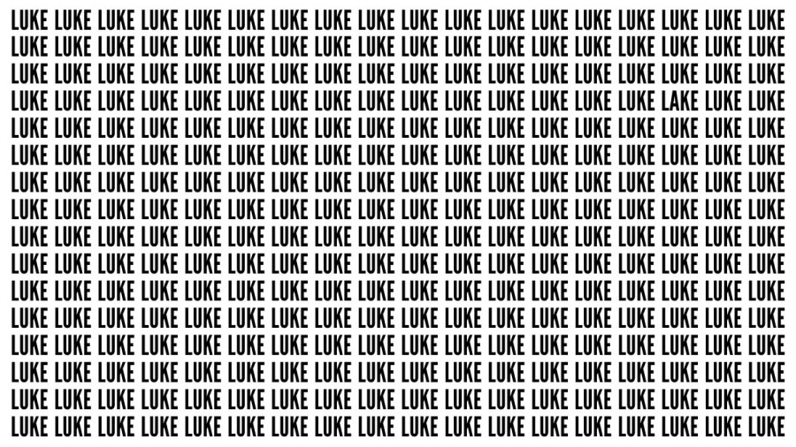 Brain Teaser: If You Have Hawk Eyes Find The Word Lake From Luke In 18 Secs