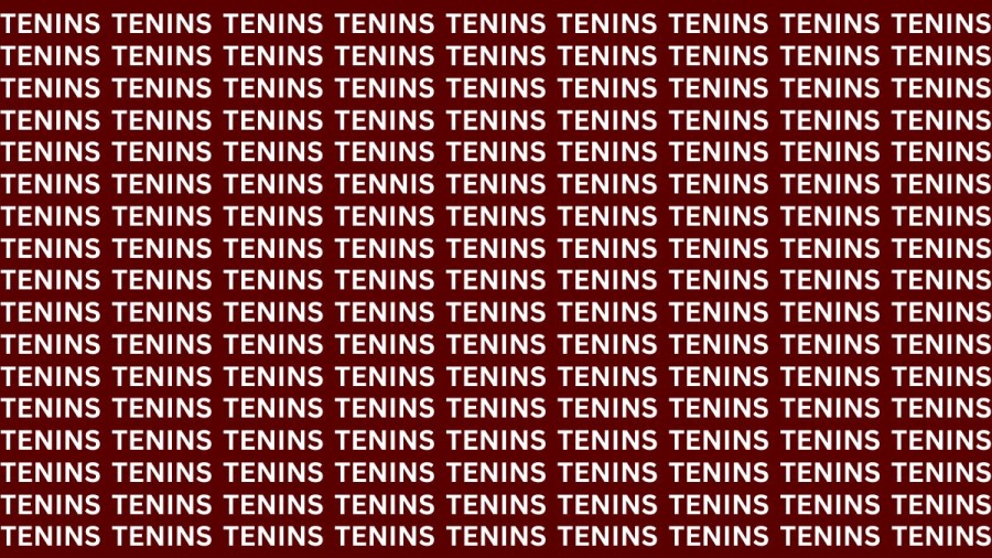 Brain Teaser: If You Have Sharp Eyes Find The Word Tennis In 20 Secs