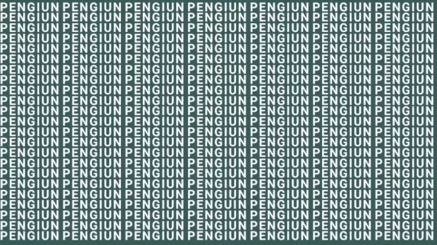 Brain Test: If You Have Eagle Eyes Find The Word Penguin Among Pengiun In 10 Secs