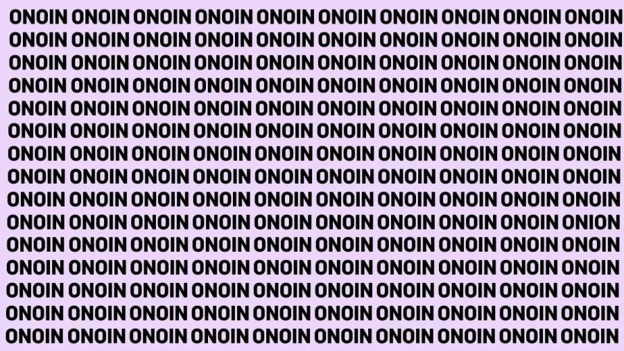 Brain Test: If You Have Eagle Eyes Find The Word Onion In 18 Secs