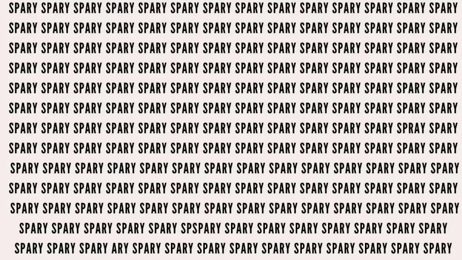 Brain Teaser: If You Have Hawk Eyes Find The Word Spray In 20 Secs