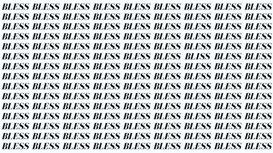 Brain Teaser: If You Have Hawk Eyes Find The Word Bliss Among Bless In 15 Secs
