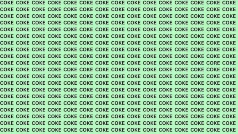 Optical Illusion Eye Test: If You Have Eagle Eyes Find The Word Core Among Coke In 15 Secs