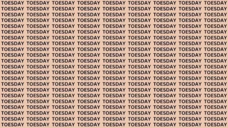 Brain Teaser: If You Have Eagle Eyes Find The Word Tuesday in 10 Secs