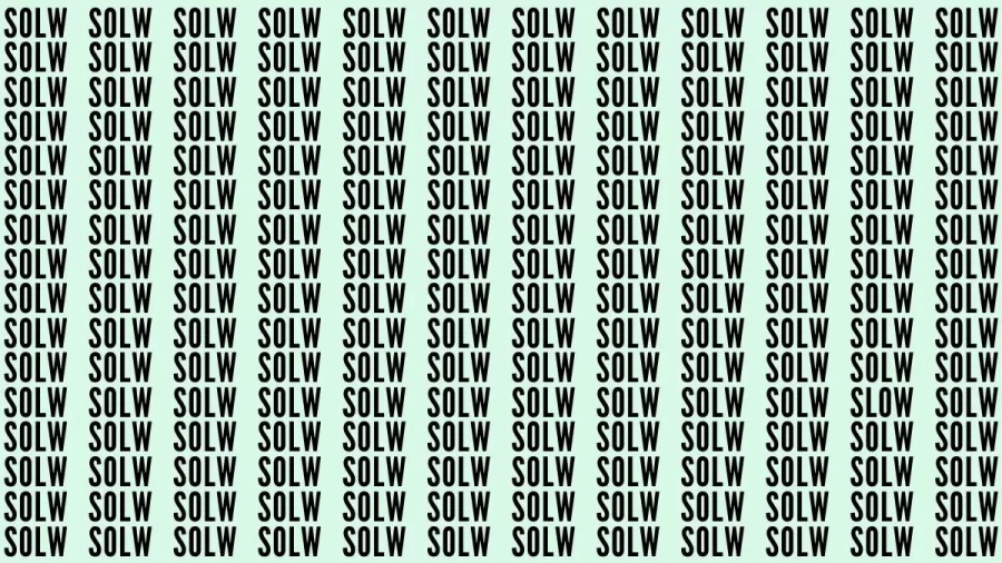 Brain Teaser: If You Have Sharp Eyes Find The Word Slow In 20 Secs