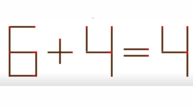 Brain Teaser: 6 + 4 = 4 Fix Equation By Moving 1 Matchstick | Viral Matchstick Puzzle