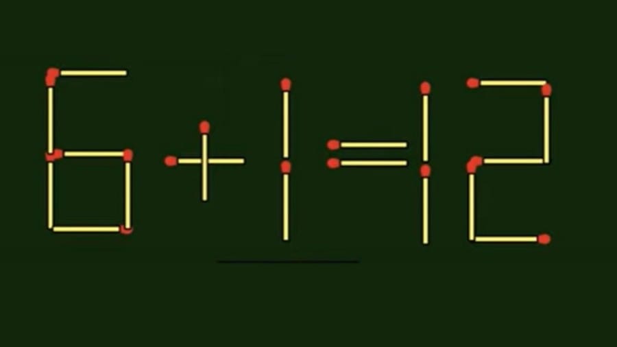 Brain Teaser: 6+1=12 Fix By Moving 1 Stick