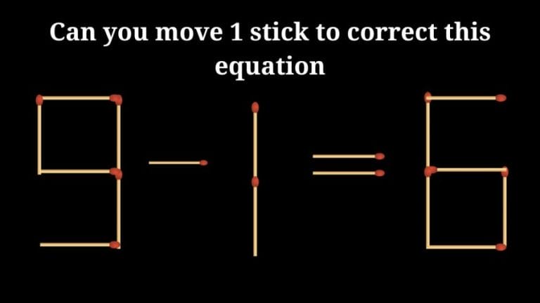 Brain Teaser: 9-1=6 Can you move 1 stick to correct this equation | Hard Matchstick puzzles