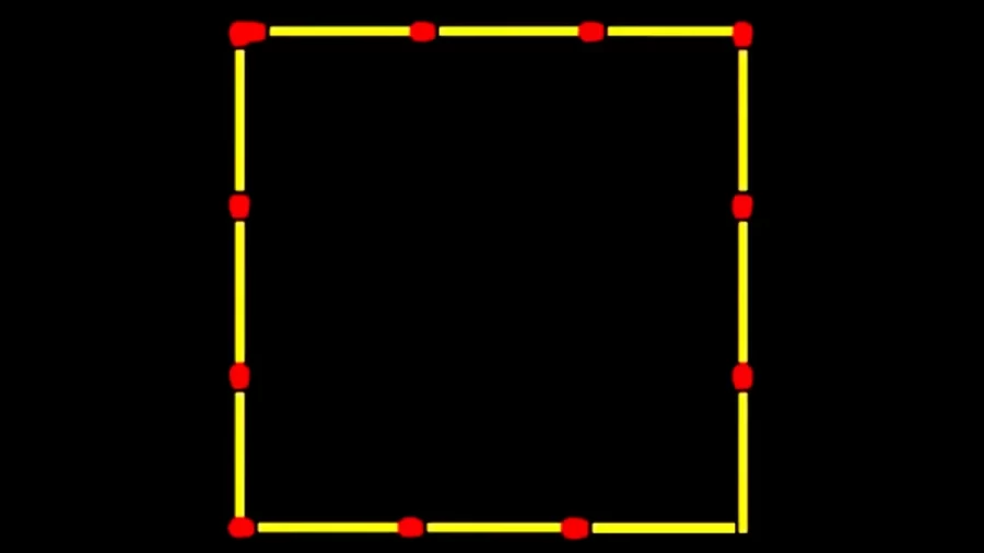Brain Teaser: Add 4 Matches To Split The Square Into Two Equal Parts