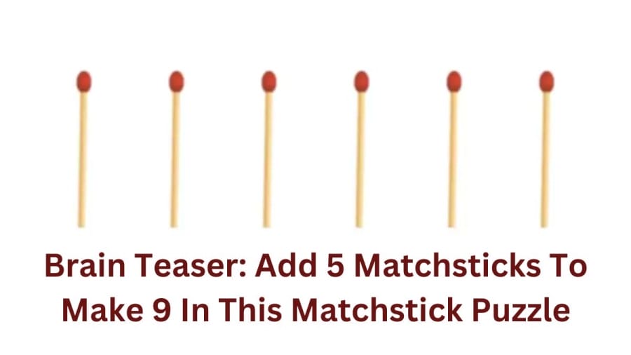 Brain Teaser: Add 5 Matchsticks to Make 9 in this Matchstick Puzzle