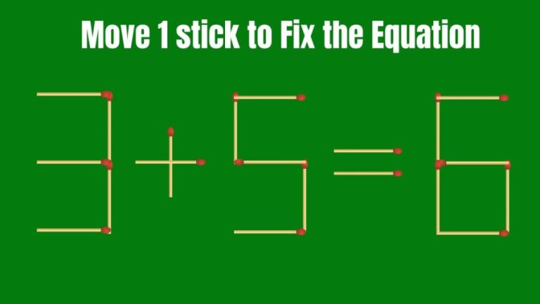 Brain Teaser: Can you Move 1 stick to fix the Matchstick Equation in 15 Seconds?