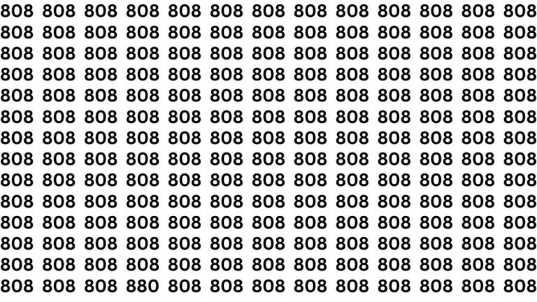 Brain Teaser: Can you find the Number 880 among 808 in 13 Seconds?