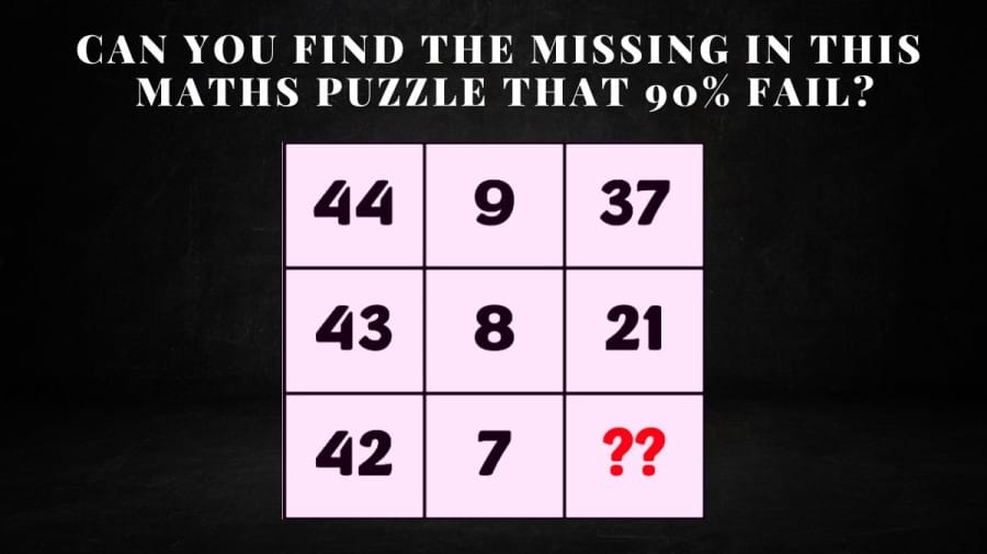 Brain Teaser: Can you find the missing in this maths puzzle that 90% fail?