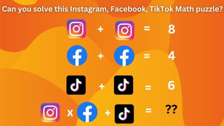 Brain Teaser: Can you solve this Instagram, Facebook, TikTok Math puzzle?