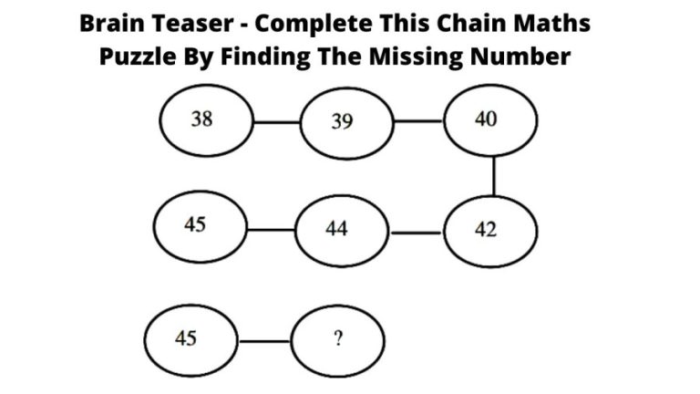 Brain Teaser – Complete This Chain Maths Puzzle By Finding The Missing Number