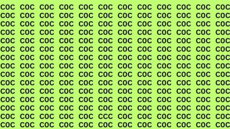 Brain Teaser Eye Test : If you have Sharp Eyes find the CCC among C0C in 10 seconds?