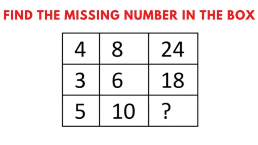 Brain Teaser: Find the missing number in the Box Maths Puzzle