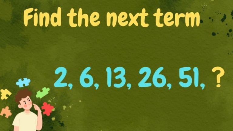 Brain Teaser: Find the next term in 2, 6, 13, 26, 51, ?