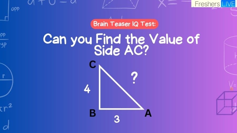 Brain Teaser IQ Test: Can you Find the Value of Side AC?