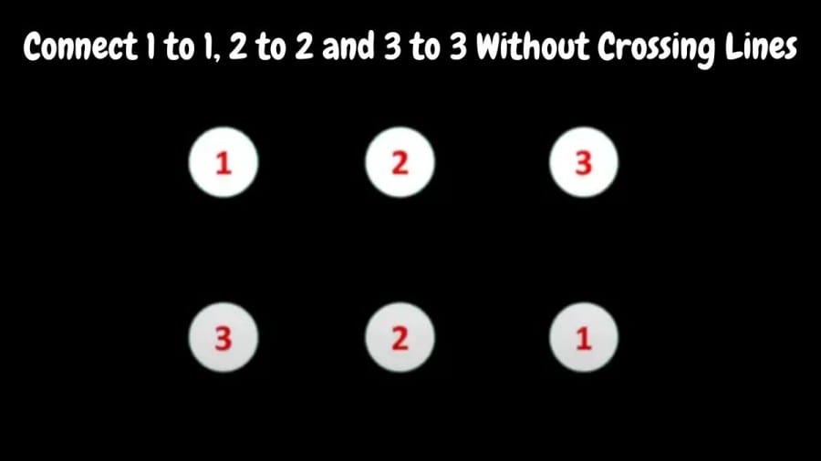 Brain Teaser IQ Test: Connect 1 to 1, 2 to 2 and 3 to 3 Without Crossing Lines