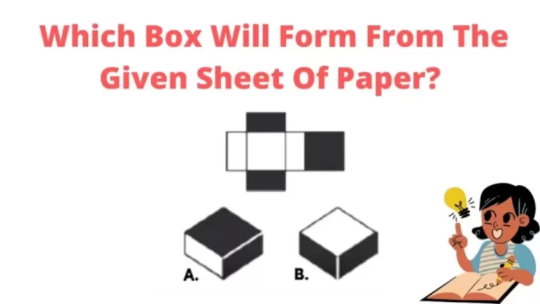 Brain Teaser IQ Test – Which Box Will Form From The Given Sheet Of Paper?