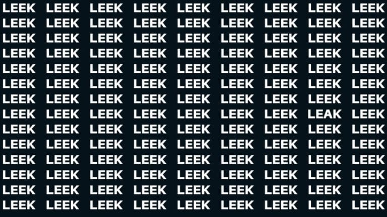 Brain Teaser IQ Test: You have the eyes of a hawk Spot the word Leak among Leek under 20 secs