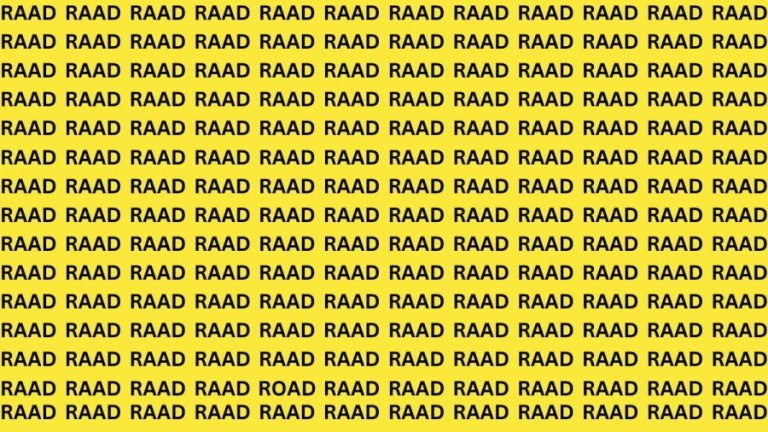 Brain Teaser: If You Have Eagle Eyes Find ROAD Among RAAD within 15 Secs?