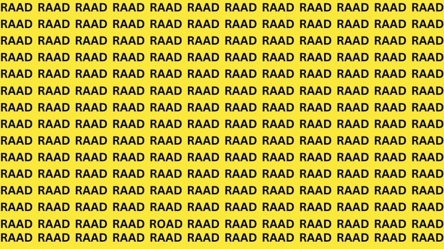 Brain Teaser: If You Have Eagle Eyes Find ROAD Among RAAD within 15 Secs?