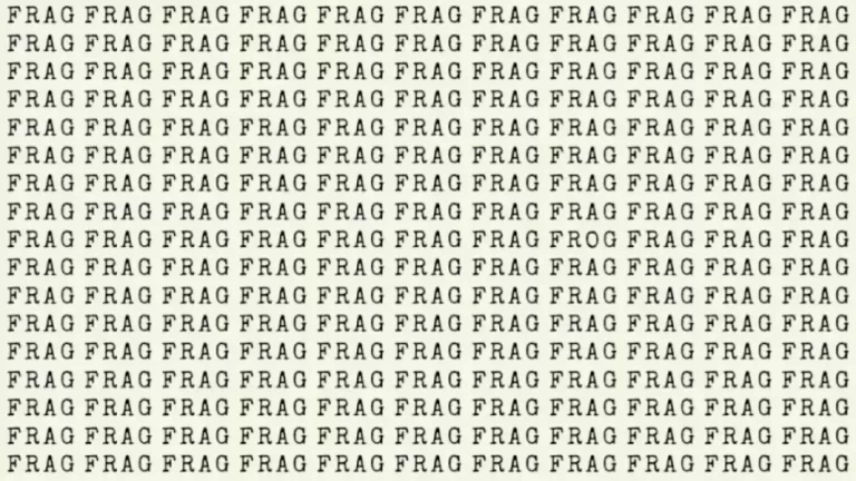 Brain Teaser: If You Have Eagle Eyes Find Word Frog in 15 Secs