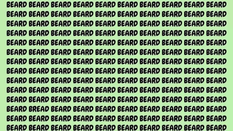 Brain Teaser: If you have Hawk Eyes find Bread among Beard in 20 secs