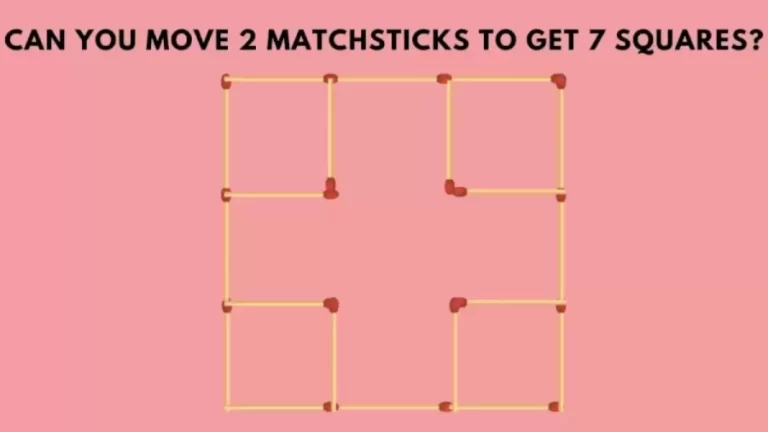 Brain Teaser Matchstick Puzzle – Can You Solve This Matchstick Frame Puzzle In 20 Secs?