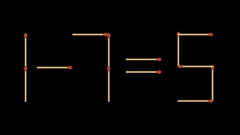 Brain Teaser Math Test: 1-7=5 Move 2 matchsticks to fix the equation by 30 secs| Matchstick Puzzle