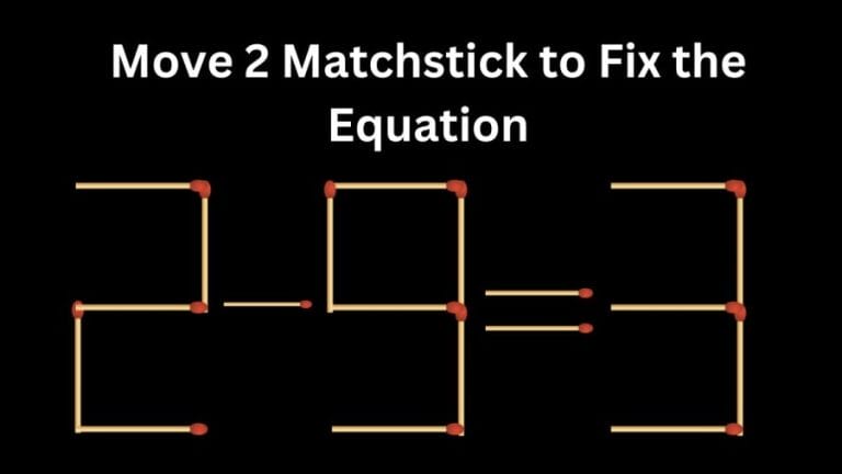 Brain Teaser Math Test: 2-9=3 Move 2 Matchstick to Fix the Equation by 30 Secs| Matchstick Puzzle