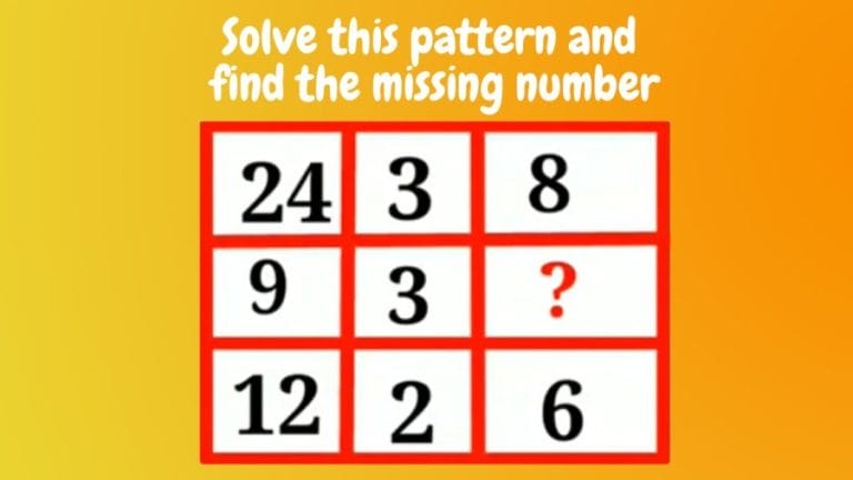 Brain Teaser: Solve this pattern and find the missing number