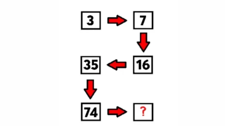 Brain Teaser – What Comes Next In The Series 3, 7, 16, 35, 74,? Hard Math Test