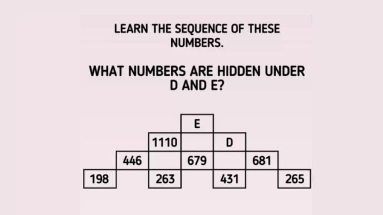 Brain Teaser: What Numbers Are Hidden Under D And E? Mind-cracking Maths Puzzle