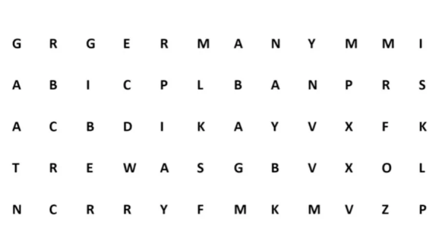 Brain Teaser Word Puzzle - Can You Find The Word Germany In 20 Secs? Eye Test