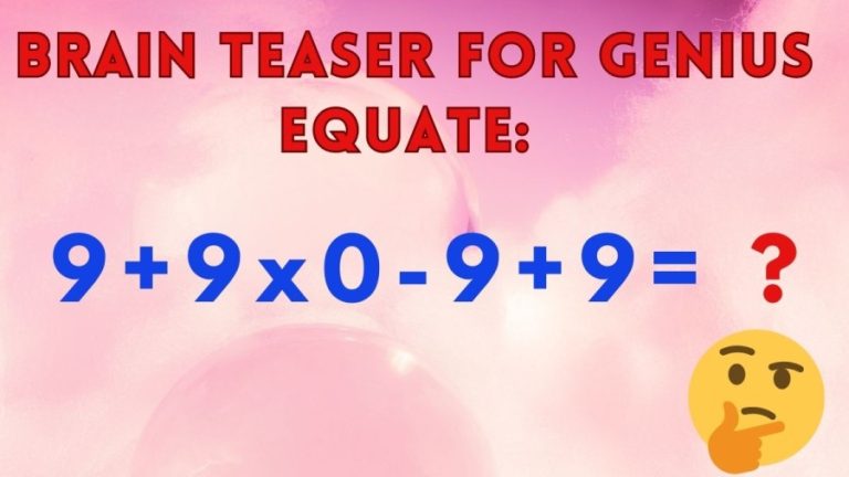 Brain Teaser for Genius Equate 9+9x0-9+9