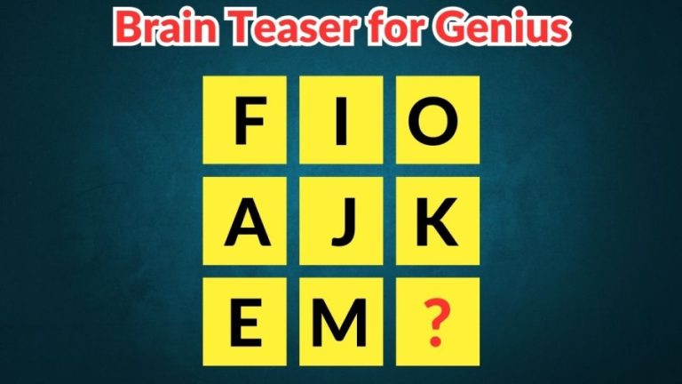 Brain Teaser for Genius: Find the Missing Letter in 40 Secs