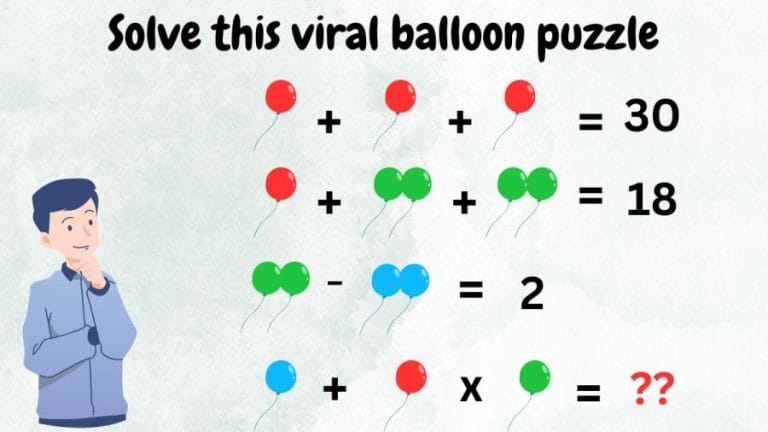 Brain Teaser only Genius can solve – Solve this viral balloon puzzle