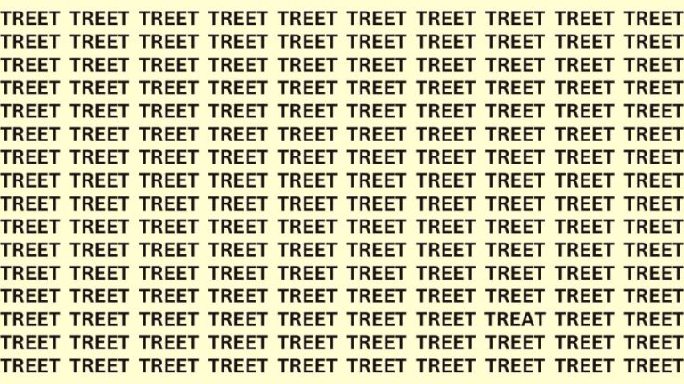 Brain Test: You have Hawk Eyes Find the word Treat among Treet in 18 Secs