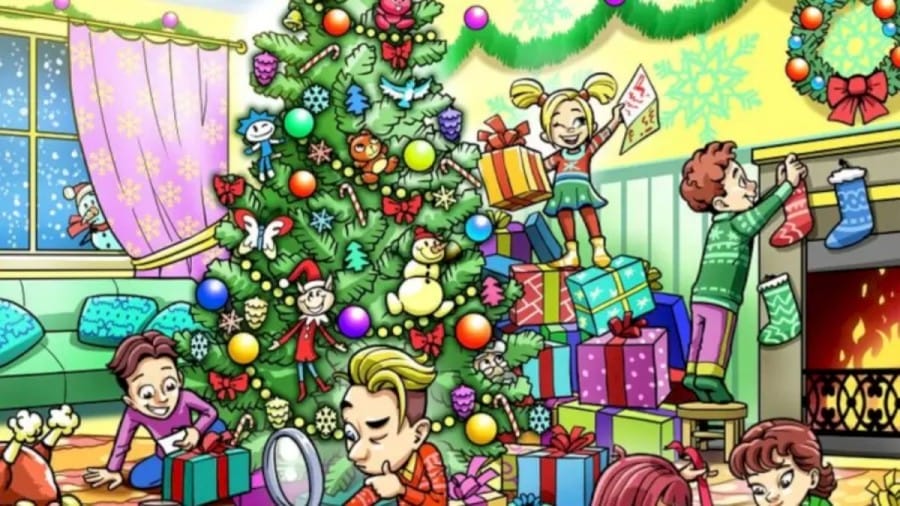 Hide and Seek with Santa! Spot the Santa in less than 15 Seconds in Optical Illusion