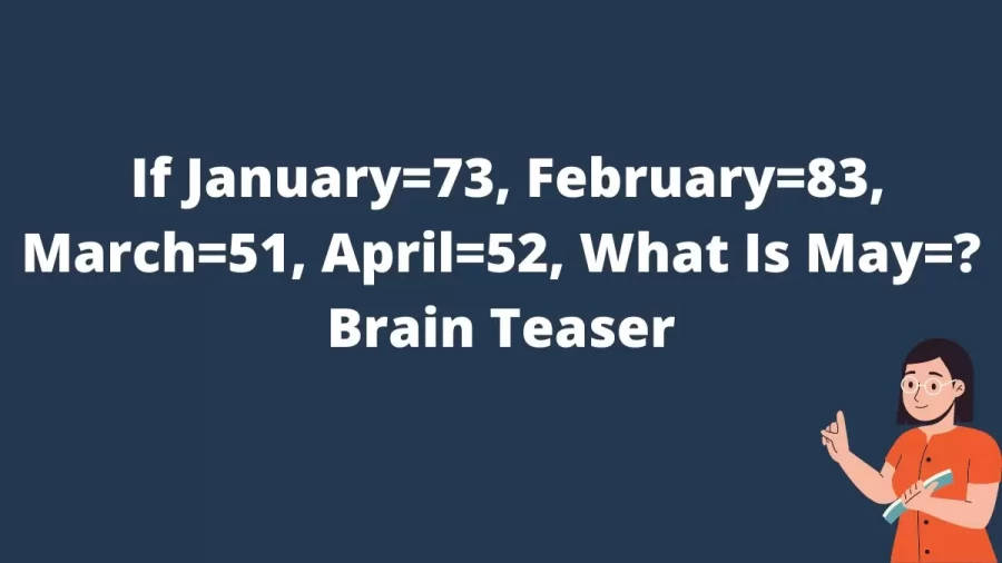 If January=73, February=83, March=51, April=52, What Is May=? Brain Teaser
