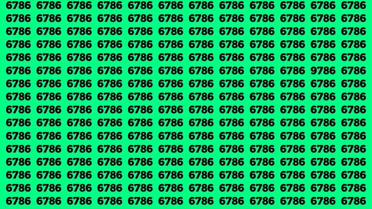 Observation Brain Challenge: If You Have Eagle Eyes Find the Number 9786 among 6786 in 10 Secs