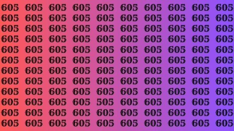 Observation Skill Test: If you have Sharp Eyes find the Number 605 among 505 in 10 Secs