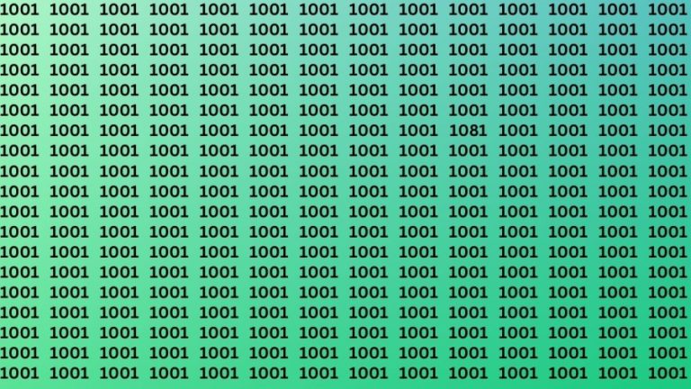 Observation Skills Test: Can you find the number 1001 among 1081in 19 seconds?