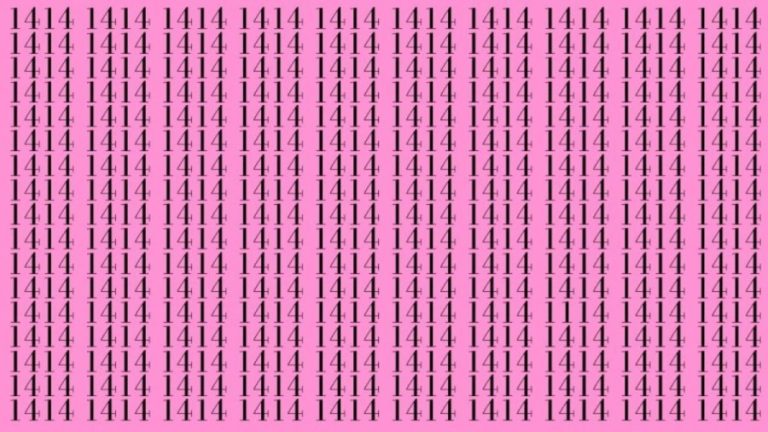 Observation Skills Test: Can you find the number 1114 among 1414 in 10 seconds?