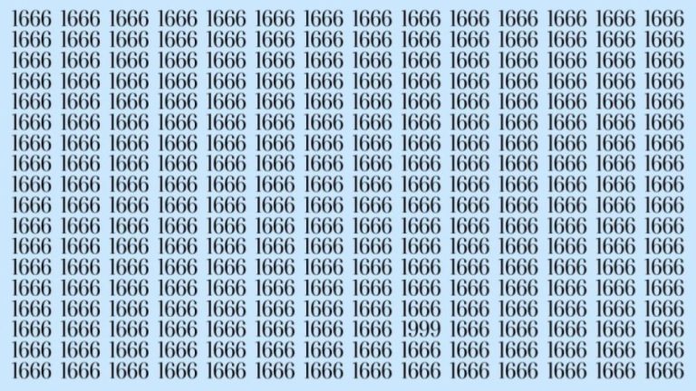 Observation Skills Test: Can you find the number 1999 among 1666 in 10 seconds?