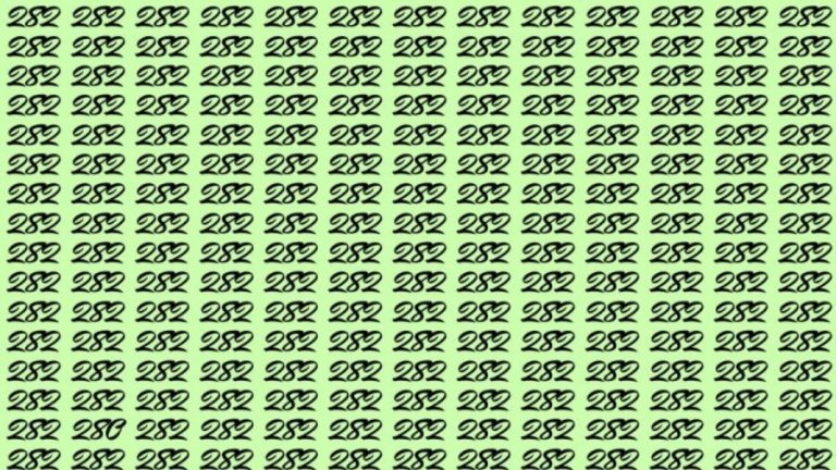 Observation Skills Test: Can you find the number 280 among 282 in 10 seconds?